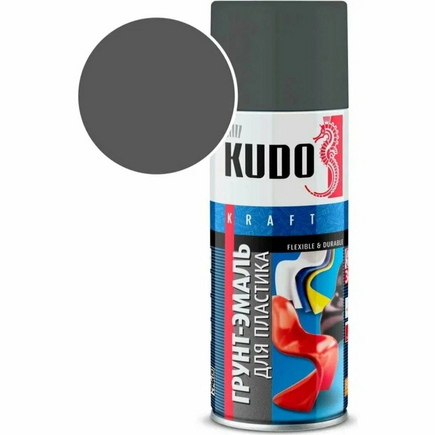 Аэрозоль KUDO Грунт-эмаль для пластика RAL7021 графит