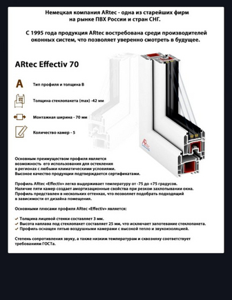 Металлопластиковые окна ARtec 70